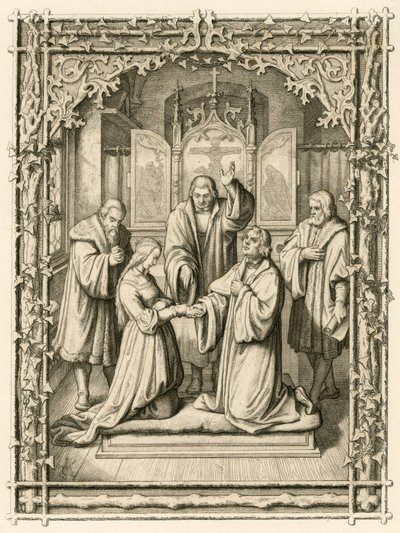 Brylluppet Martin Luther og Katharina von Bora (Catherine de Bore af Gustav Ferdinand Leopold Konig
