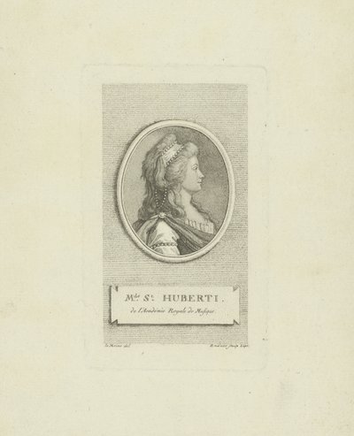 Portræt af operasangerinden Antoinette Saint-Huberty 1756-1812, ca. 1790. af Gustav Georg Endner