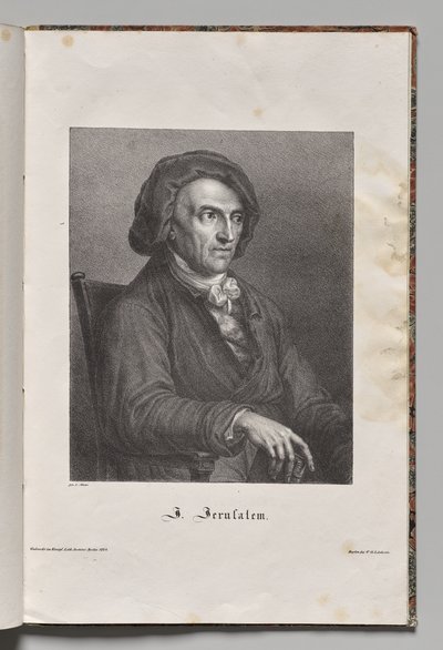 Tysklands berømte forfattere: Portræt af Johann Friedrich Wilhelm Jerusalem af Gustav Karl Friedrich Luderitz