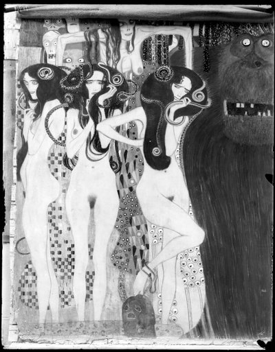 Beethoven-frise: detalje fra "Die feindlichen Gewalten" af Gustav Klimt