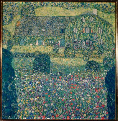 Landhus ved Attersee-søen (Landhaus am Attersee), Oberösterreich af Gustav Klimt