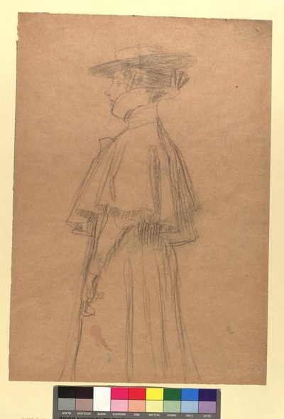 Dame med hat og frakke af Gustav Klimt