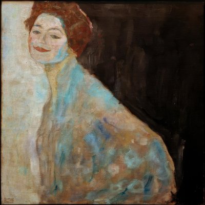 Portræt af en dame i hvidt af Gustav Klimt