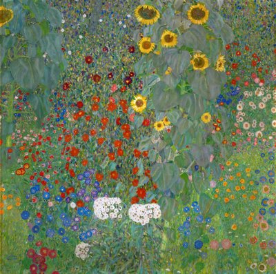 Gårdhave med solsikker, 1905-1906 af Gustav Klimt