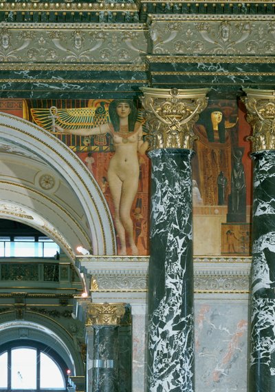 Fresko i Wiens Kunsthistorisches Museum, Egyptisk kunst, detalje ca. 1891 (freske) af Gustav Klimt