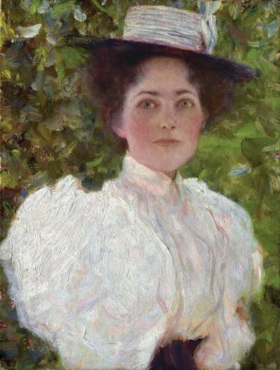 Girl in the Foliage, n. 1908 (öljy kankaalle) af Gustav Klimt