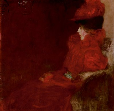 Klimt - DAME IM FAUTEUIL (KVINDE I LÆNESTOL), 1897-98 af Gustav Klimt