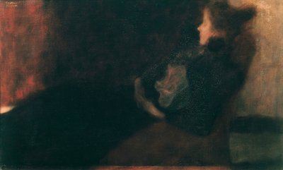 Dame ved pejsen af Gustav Klimt