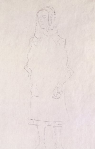 Mada Primavesi, ca. 1925 (blyant på glitrende japansk papir) af Gustav Klimt