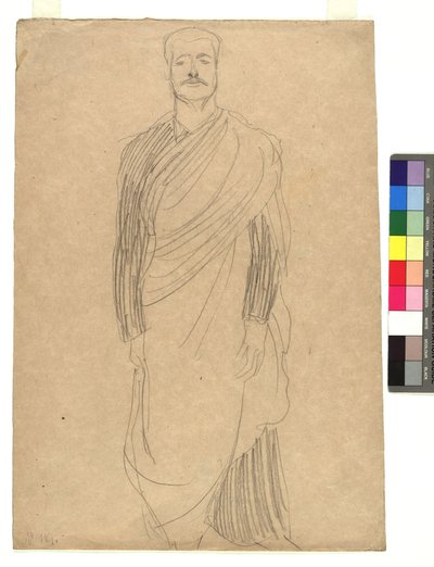 Mann in drapiertem Kostüm af Gustav Klimt