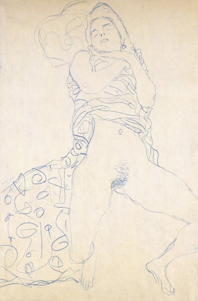 Nøgen; Halbakt, 1913 af Gustav Klimt