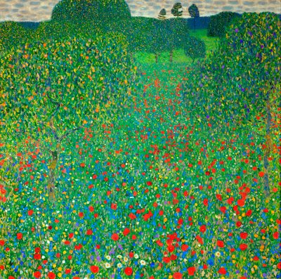 Valmuemark, 1907 af Gustav Klimt