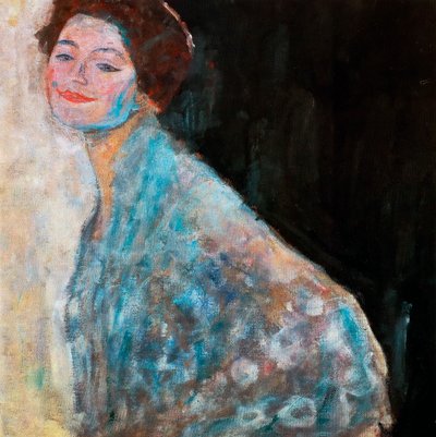 Portræt af en dame i hvid ufærdig, 1917 af Gustav Klimt