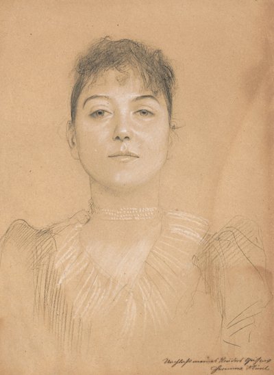 Portræt af en kvinde, ca. 1890-1891 af Gustav Klimt