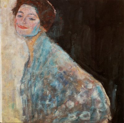 Portræt af en dame i hvidt af Gustav Klimt
