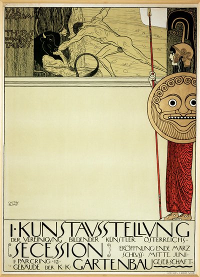 Plakat for den første udstilling i Secession (plakat) af Gustav Klimt