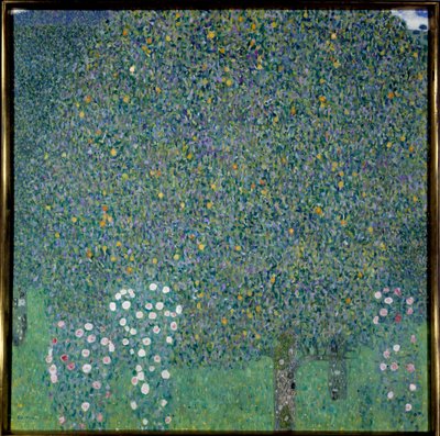 Rosenbuske under træerne af Gustav Klimt