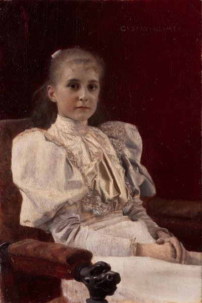 Siddende ung pige, 1894 af Gustav Klimt