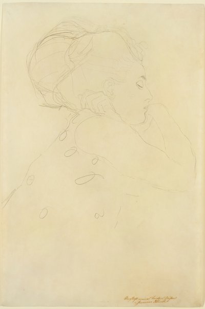 Studie til "The Bride", ca. 1917-18 (blyant på papir) af Gustav Klimt
