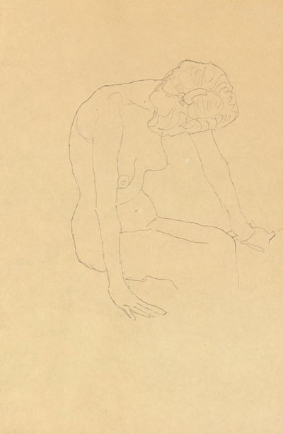 Studie af en kvindelig nøgen, ca. 1908-1909 af Gustav Klimt