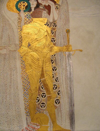 Beethoven-frisen, detalje: Ridder i skinnende rustning af Gustav Klimt