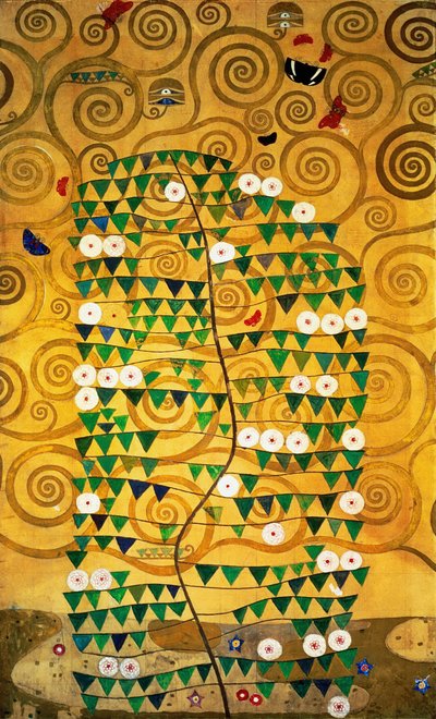 Stoclet-frisen, Detalje: Livets træ, 1905-1909 af Gustav Klimt