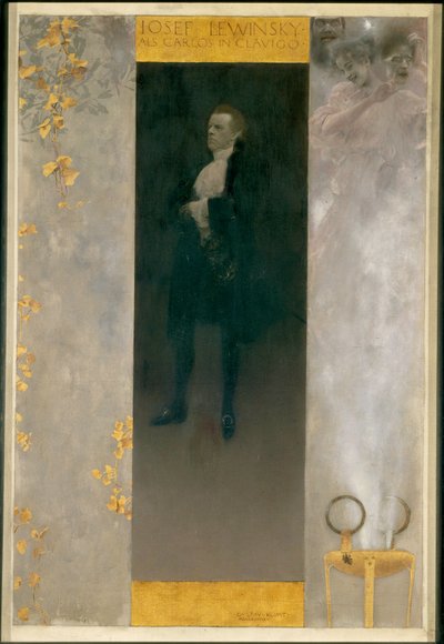 Skuespilleren Josef Lewinsky som Carlos i Goethes "Clavigo" af Gustav Klimt