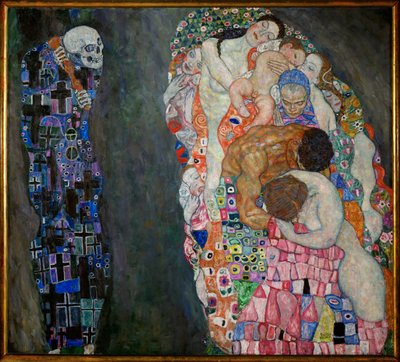 Tod und Leben, færdig 1915 (olie på lærred) af Gustav Klimt