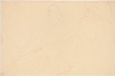 To studier af en liggende kvinde, 1913 af Gustav Klimt