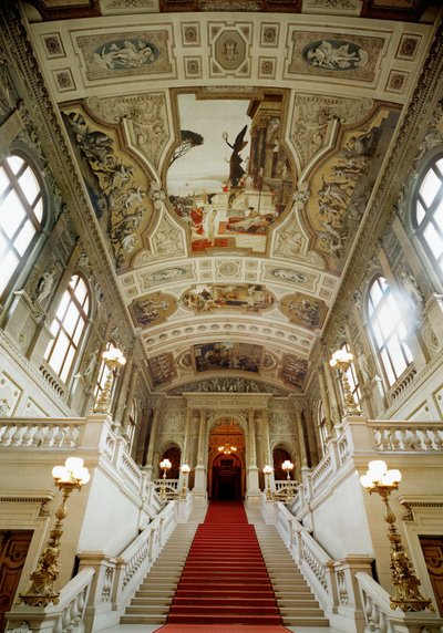 Wien Burgtheater (Hofteater), trappeopgang (til venstre): Teater i Taormina af Gustav Klimt