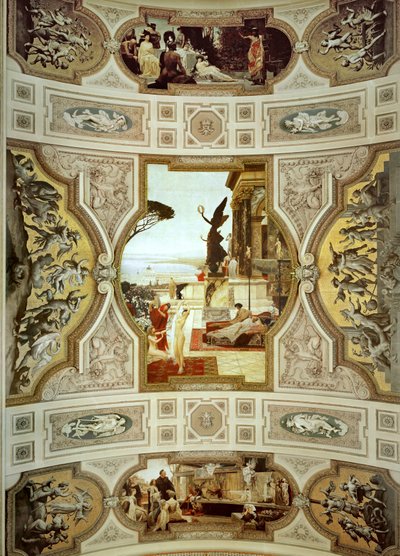 Wien Burgtheater (Hofteater), trappe (til venstre): Teater i Taormina, detalje af Gustav Klimt