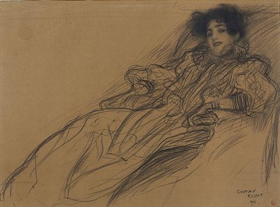 Ung kvinde i en lænestol af Gustav Klimt