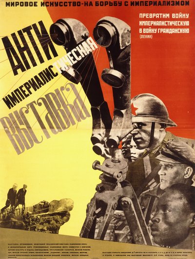 Plakat for anti-imperialistisk udstilling af Gustav Klucis