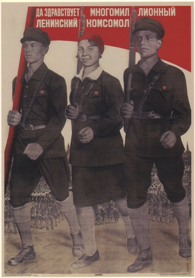 Længe leve Leninist Komsomol med mange millioner medlemmer, 1932 af Gustav Klutsis