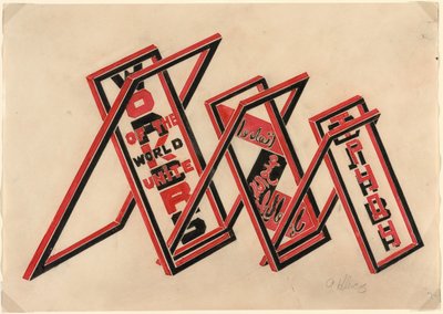 Propagandastand (verdensarbejdere forenes) af Gustav Klutsis