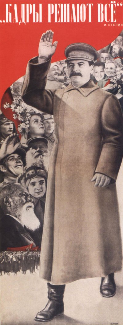 Personalet bestemmer hver ting. I. Stalin plakat, 1935 af Gustav Klutsis