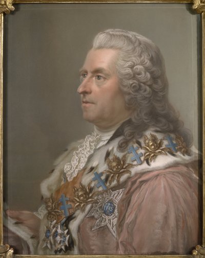 Portræt af grev Carl Gustaf Tessin (1695-1770), af Lundberg, Gustaf (1695-1786). Pastel på papir af Gustav Lundberg