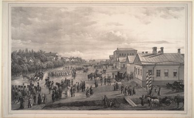Parade af Chevalier Gardes gennem Krasnoye Selo, 1848 af Gustav Schwarz