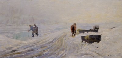 Isskæring på Bondivann af Gustav Wentzel