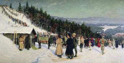 Skistævne i Fjelkenhill af Gustav Wentzel