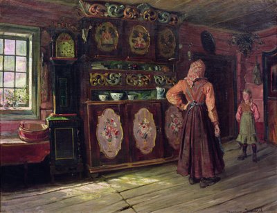 Foredraget (olie på lærred) af Gustav Wentzel