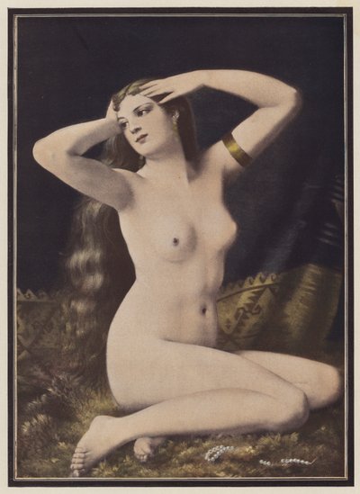Sommerens glæder (farve litho) af Gustave Henri Eugene Delhumeau