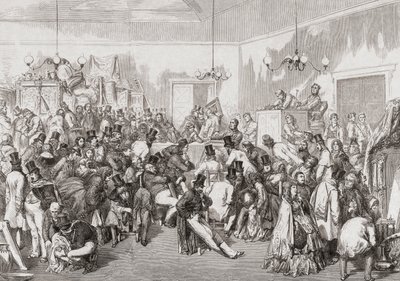 1800-tals auktion i gang. af Gustave (after) Dore