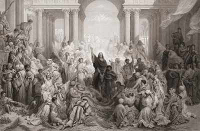 Kristi indtog i Jerusalem af Gustave (after) Dore