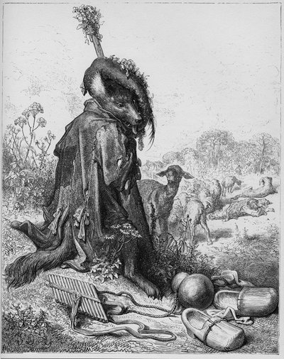 Le loup devenu berger - Ulven der spillede hyrde - fra 