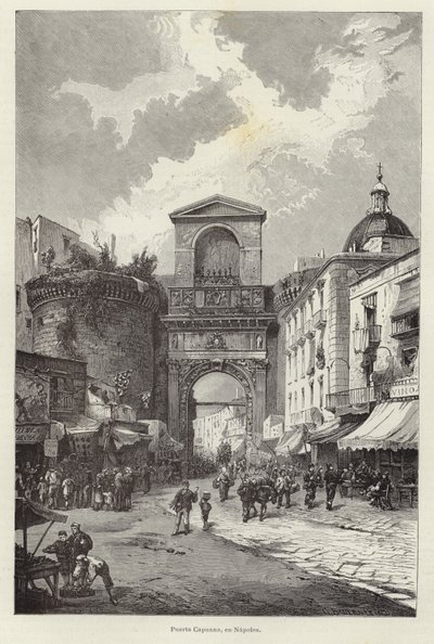 Porta Capuana i Napoli af Gustave Bauernfeind