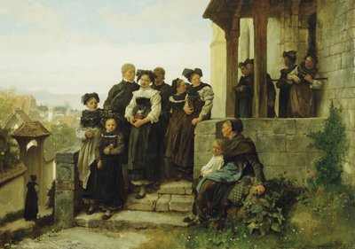 Efter den protestantiske kirketjeneste, 1872 af Gustave Brion