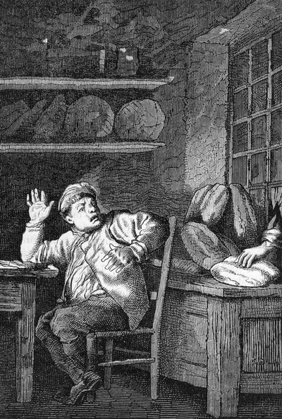 Le vol de Jean Valjean - i "" Les Miserables "" af Victor Hugo, ill. af Brion, red. Hetzel og Lacroix af Gustave Brion