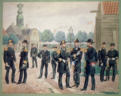 Søværnets officerer ved Akademiet. Akvarel af Gustav Brock af Gustave Brock