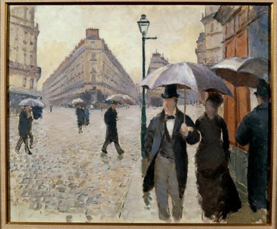 En gade i Paris efter regnvejr (Place de l